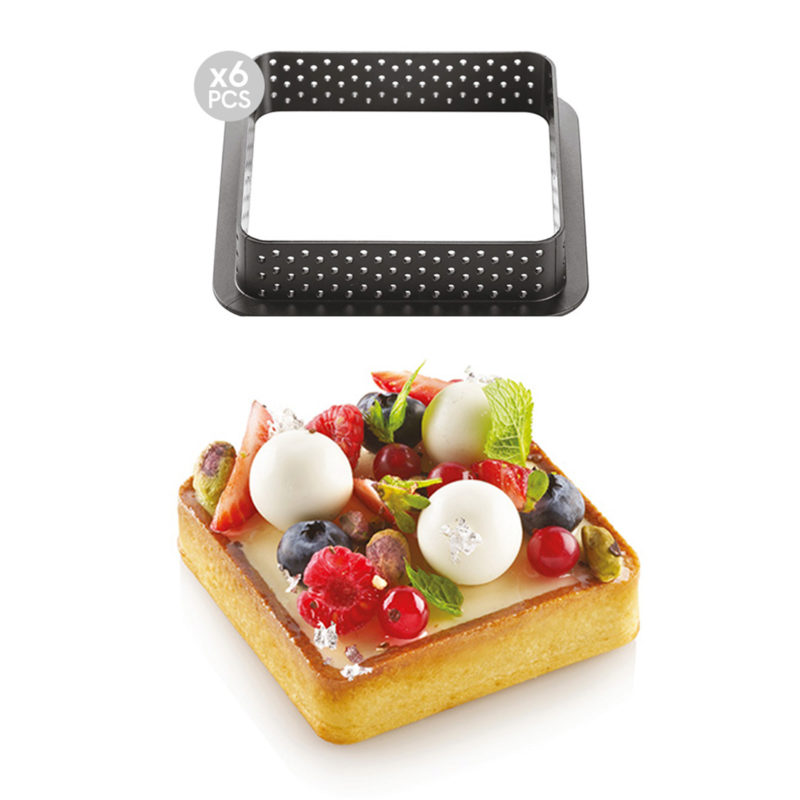 SILIKOMART TARTE RING SQUARE MOLD 80 X 80MMH 20MM BOX OF 6 PCES