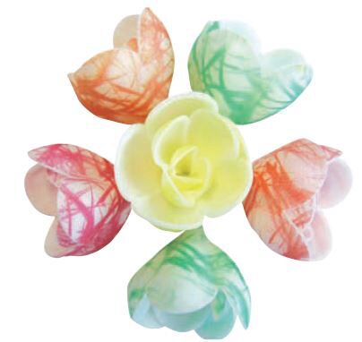 RPI02 ASS PETITE ROSE ARABESQUE EN AZYME 40MM 72 PCES