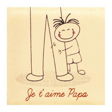  061358 PCB SQUARES CB JE T AIME PAPA  2 DESIGNS 3.5CM 240PCS ***S/CD***