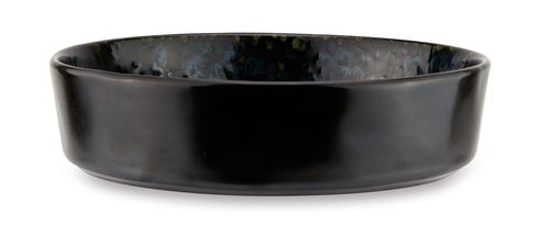 LE COQ PHOBOS BLACK BLUE DOTS ASSIETTE 18XH4CM CREUSE BORDS DROITS  STONEWARE - LPHO019NB004180