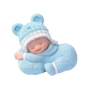 FIGURINE BEBE GARCON/BLEU QUI DORT 8CM