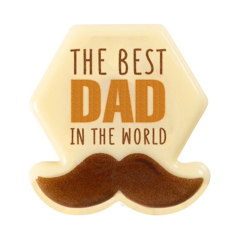 2011035 BEST DAD MUSTACHE PLATE 3.8 CM 120PCS ***S/CDE***