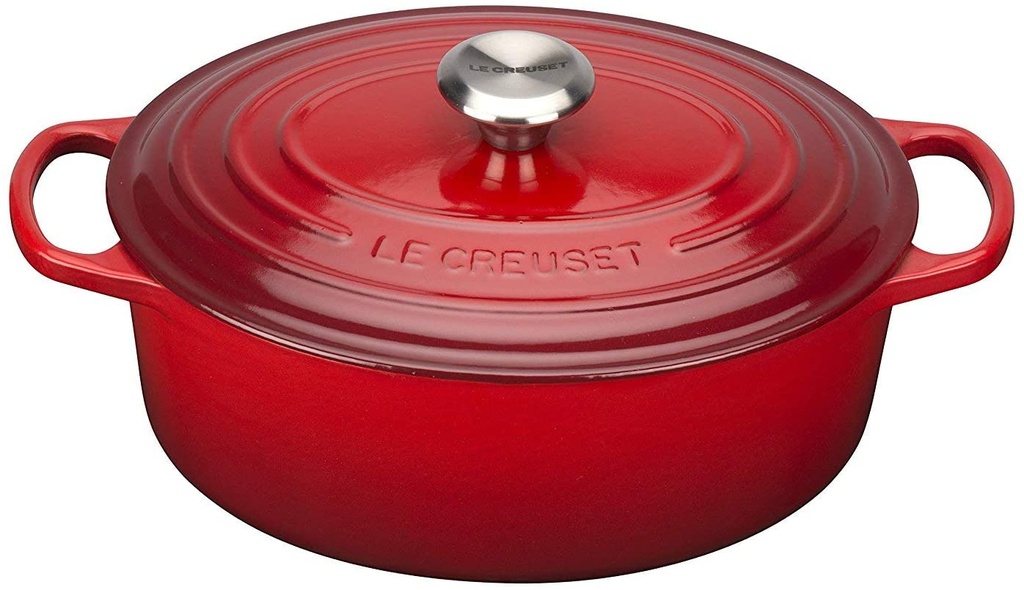  LE CREUSET OVAL COCOTTE 35CM CHERRY 7.5L 8P SIGNATURE