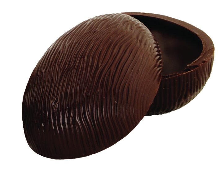 EIERERSCHAAL 12 CM PUUR CHOCOLADE 24 STUKS = DOOS