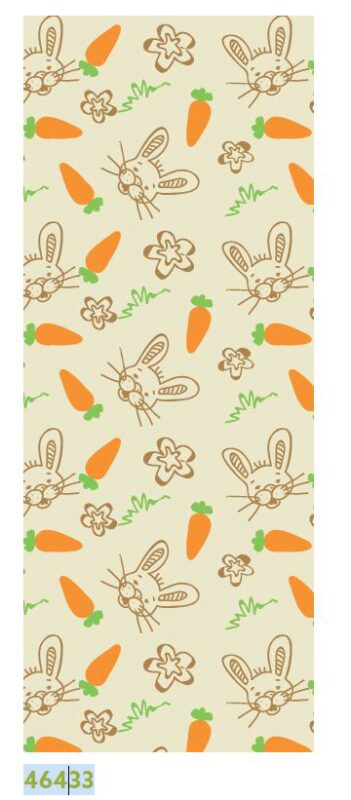 2046433 RABBIT CARROT TRANSFER SHEET 40X30CM 30 PCES ***ON ORDER***