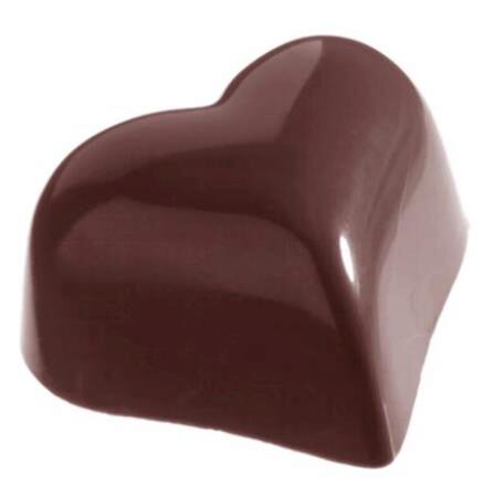 DOMED HEART CHOCOLATE MOLD CW1218 3X7 -- 14GR