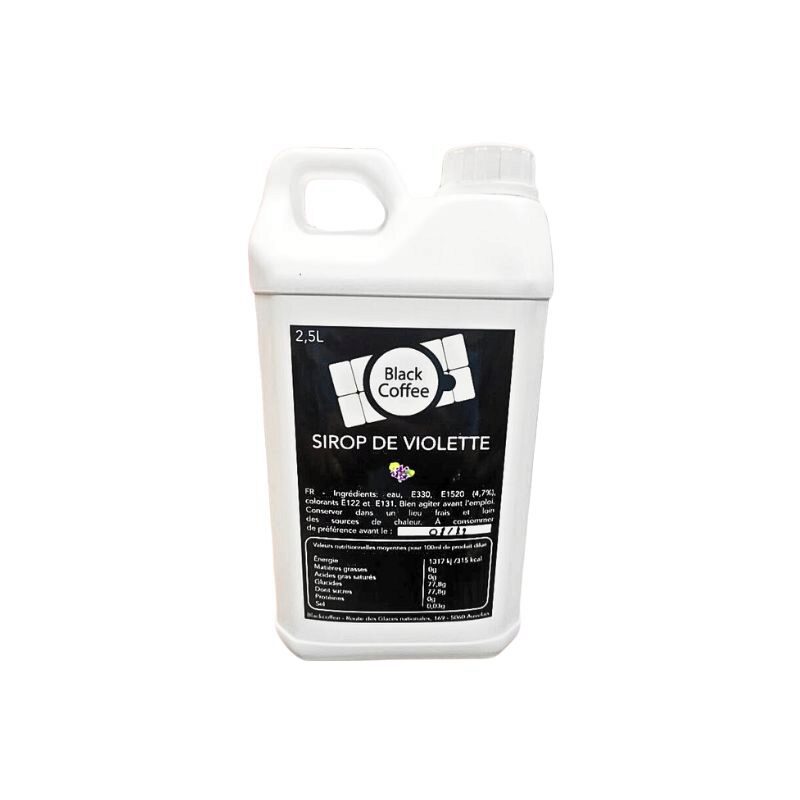 ZWARTE KOFFIESIROOP VIOLETSMAAK 2,5L KAN