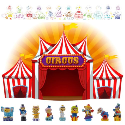 100PC "MINI CIRCUS" SANTON FIGURES + CROWNS ***NEW 2024***