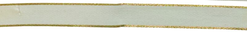 CELESTE WIT LINT MET GOUDEN RAND 25 MM X 15 M