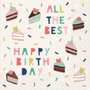 STEWO SERVIETTE 33X33CM ALL THE BEST HAPPY BIRTHDAY 20PCS