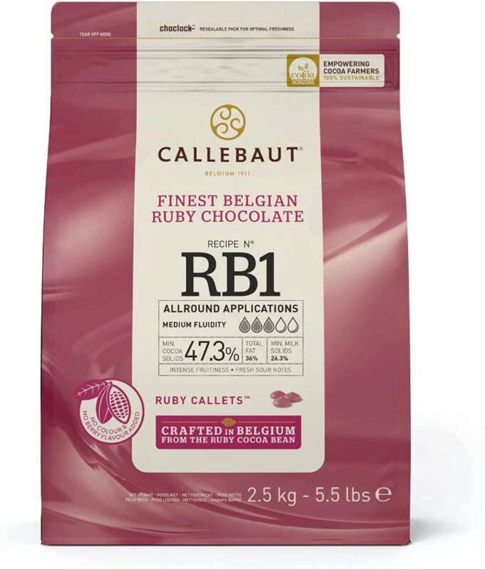 + CALLEBAUT CHR-R35RB1-E4-U70 CHOCOLAT RUBY CALLETS 2.5KG **voir RB2