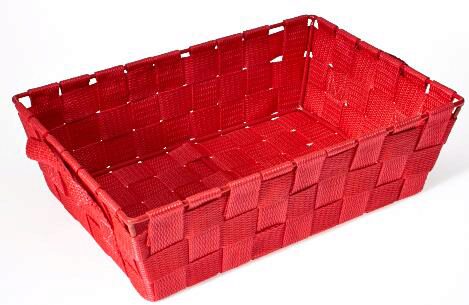 RED RECTANGULAR ROPE BASKET 19X28XH/8CM