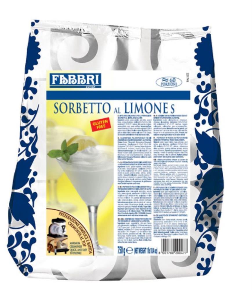 FABBRI LEMON SORBET 750GR SACHET