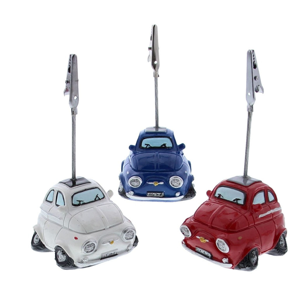 VOITURE FIAT PORTE CARTE 3 COLORIS 5.5X4XH/10CM PCES
