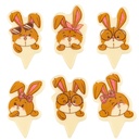 2069138 FUNNY RABBIT BADGE TO PICK 45MM CHOCOLATE 60 PCES