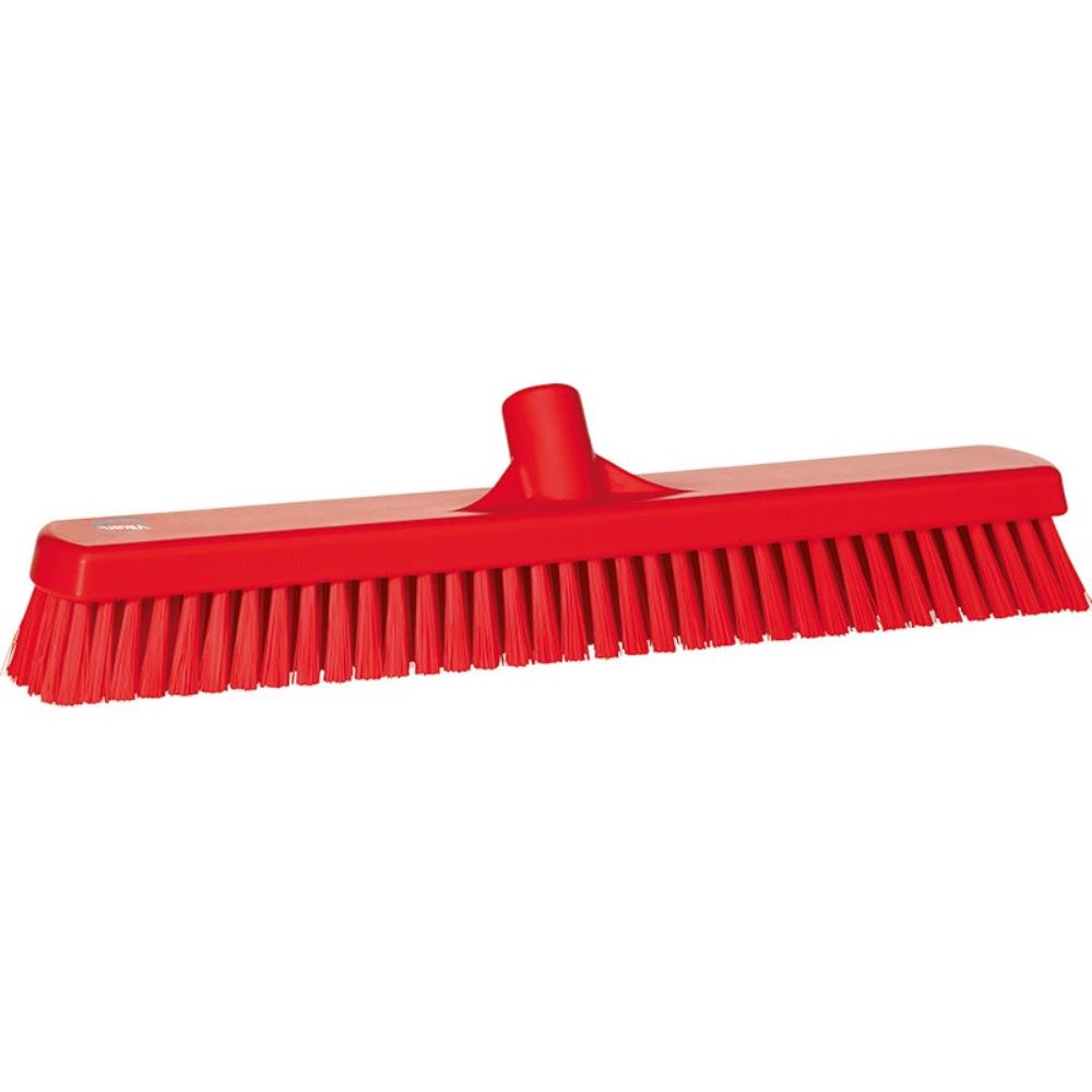 VIKAN 70624 47CM RED DECK WASHING BRUSH - FIRM BRISTLE SCOURING