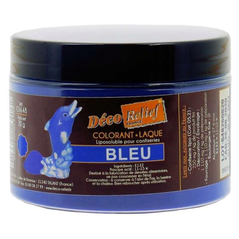 COLORANT LAQUE EN POUDRE POUR CHOCOLAT BLEU 20GR