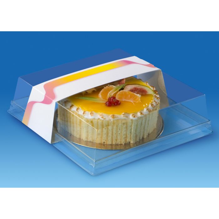 DESIPACK PASTRY BOX LID 22X22X9.8CM PET VENTILATED 210PCS INT DIM 19X19CM