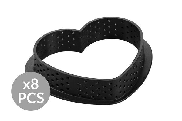 SILIKOMART TARTE RING AMORE 80X70 H20 MM MICROPERFORE BOITE DE 8 PCES