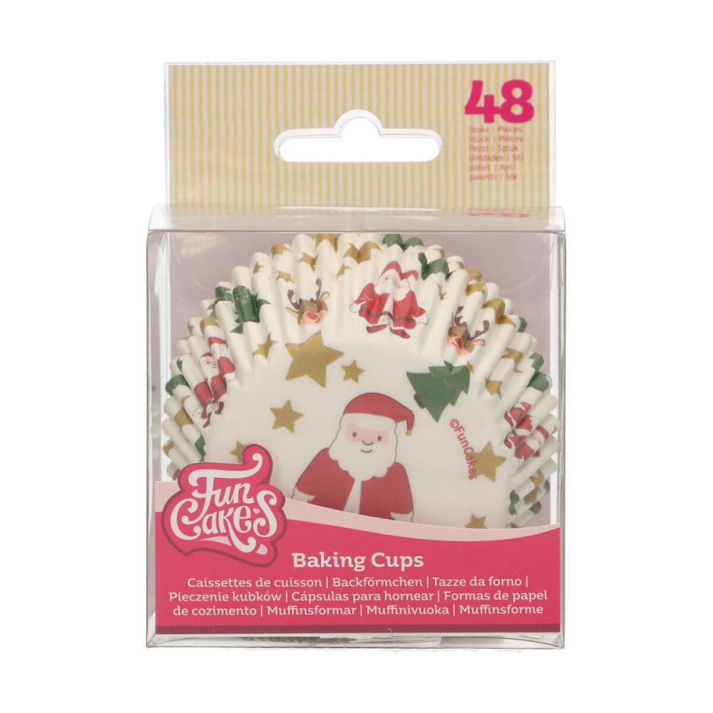 FUNCAKES KERST THEMA CUPCAKE VORMGEVINGEN 48 STUKS