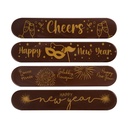 *FF* 2014732 ECLAIR GELUKKIG NIEUWJAAR, BONNE ANNÉE, NEWYEAR 15X3CM 35PCES ***S/CDE***