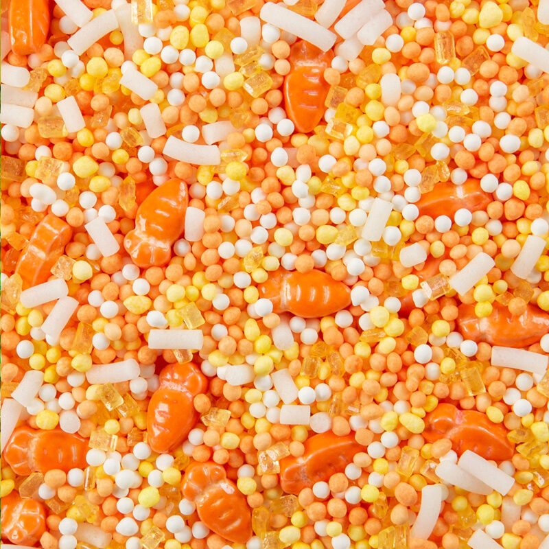 1085009 MIX DECORATION PÂQUES JAUNE/ORANGE EN SUCRE 600G