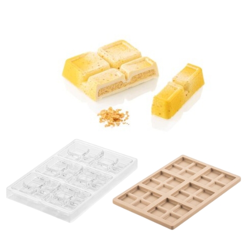 SILIKOMART PRALINE MOLD TRITAN CH021 KIT BLOCCO T 7.5X7.5XH1.6CM + ICH021 SILICONE MOLD