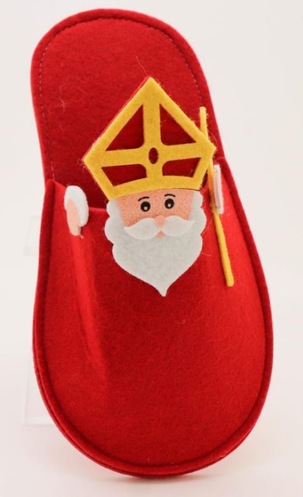 SAINT NICHOLAS FELT SLIPPER CONTAINER 12X6XH/25 CM INCHES
