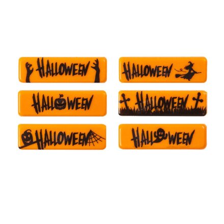 2091132 HALLOWEEN SINAASAPPELCHOCOLADE BLISTER 45X13MM 100 STUKS