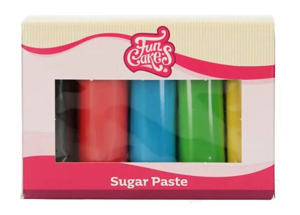 FUNCAKES SUGAR PASTE MULTIPACK PRIMARY PALETTE 5X100GR