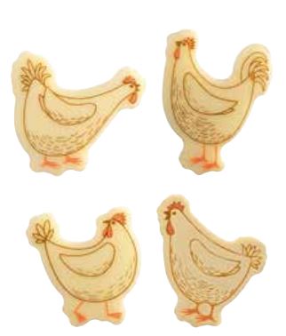 060907 PCB CHICKENS CB 4 DESIGNS 180PCS ***S/CD***