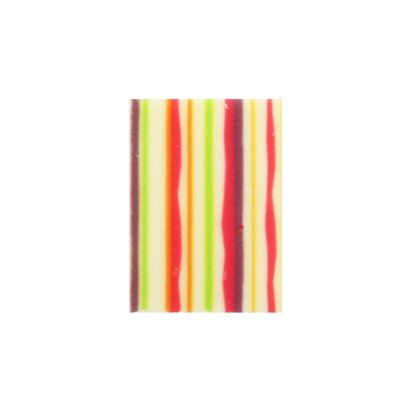 + 2032525 PLAQUETTE CHOCOLAT BLANC LIGNE DE COULEURS 3.5X2,5CM 315 PCES