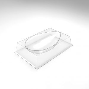 074246 PCB DUBBEL EI ENTREMET MALLEN PR 30 ST. 26X16 CM H.5 CM MET POTEN 30 STUKS ***s/cd***