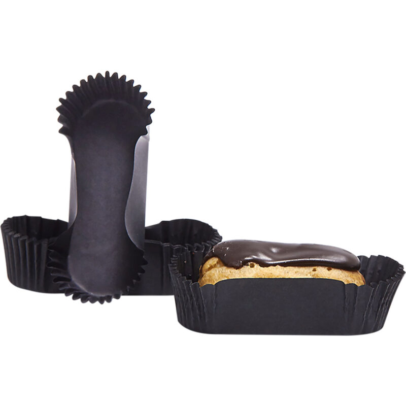 CUVETTE NOIRE ALLONGEE POUR MINI ECLAIR 70 X 28 X  20MM   BOITE DE 1000 PCES