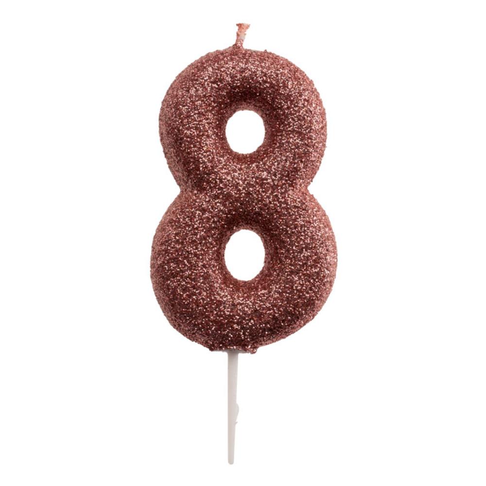  ROSE GOUDEN NUMMERKAARS N°8 7CM