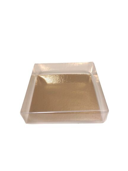 SQUARE CELLO CASE WITH GOLD CARDBOARD 120X120X30MM