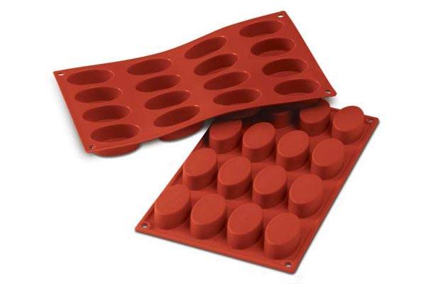 SILIKOMART SF017 VORM 16 KLEINE OVAALJES 55X33 H20MM 30ML ANTI-AANBAK GN1/3 -50° TOT 250°