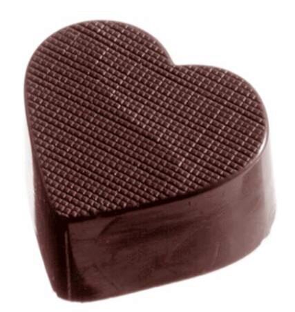 MOULE À CHOCOLAT COEUR À CARREAUX CW101813.5X27.5CM * 4X8 *11GR