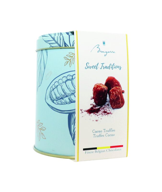 BRUYERRE METALEN DOOS CACAO TRUFFELS 100GR 8X100GR