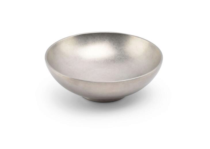 F2D VINTAGE ZILVEREN DUBBELWANDIGE KOM 22XH7.5CM