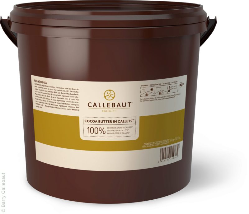 CALLEBAUT NCB-HDO3-654 BEURRE DE CACAO  EN CALLETS SEAU DE 3 KG