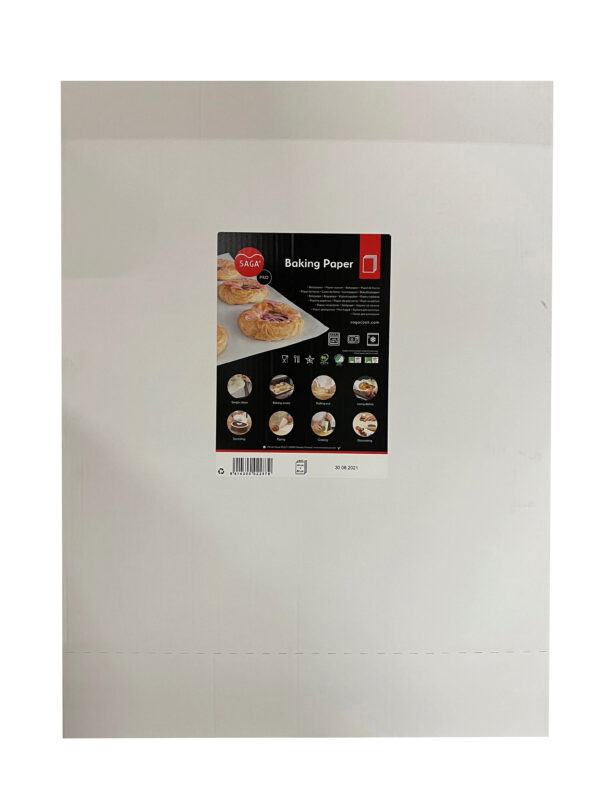 SAGA WHITE BAKING PAPER 60X80 WHITE CARDBOARD 500 SHEETS