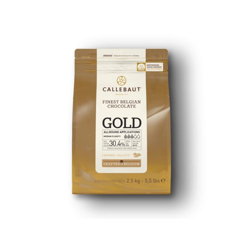 CALLEBAUT CHK-R30 GOLD-E4-U70 CARAMEL CALLETS BLANC CARTON DE 4X2,5KG