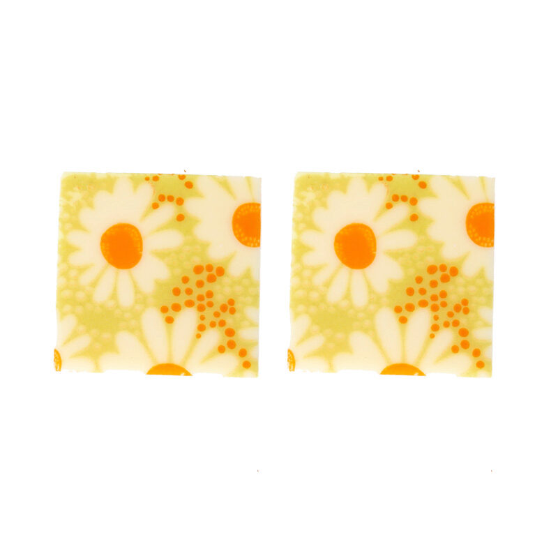 *FF*2034463 PLAQUETTE VERT AVEC MARGUERITE CARRE CHOCOLAT 3X3CM 220 PCES ***S/CDE***