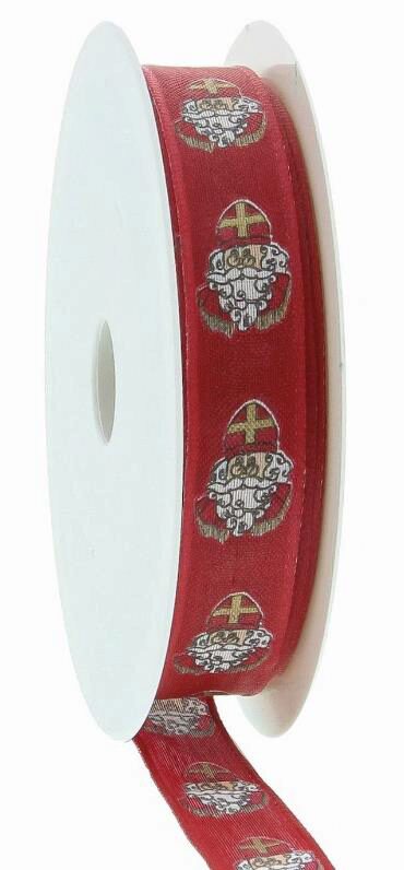 SAINT NICHOLAS HEAD RIBBON RED 15MM X 20M