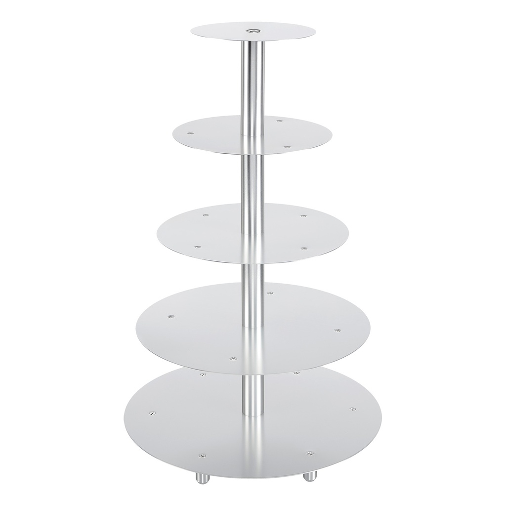 5-TIER ROUND ALUMINUM CAKE STAND