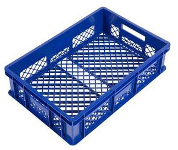 BLUE PLASTIC TRAY 60X40 H15 ALL OPENWORK