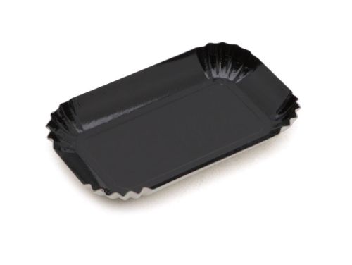 ASSIETTE CARTON RECTANGULAIRE NOIR 95 X 50MM  100 PCES FOST+ INCLUS