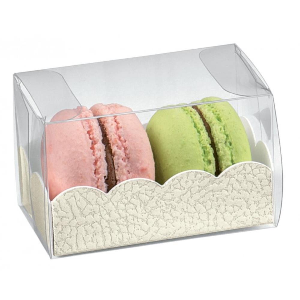 ASTUCCIO MACARON ETUI WITTE ACHTERGROND LEDER 80X80X50MM