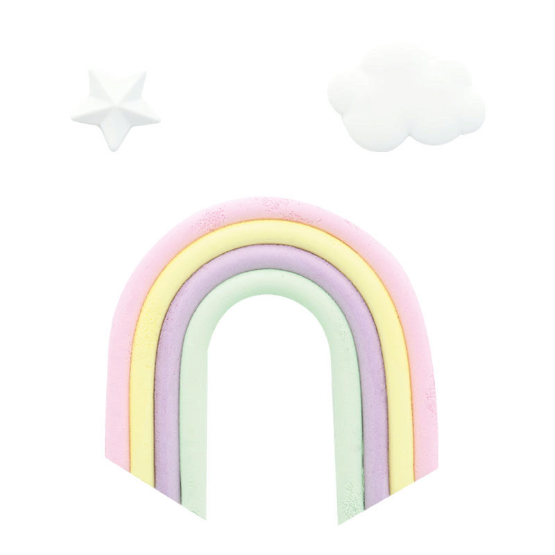 + 1041019 KIT ARC EN CIEL + ETOILE + NUAGE EN PATE A SUCRE